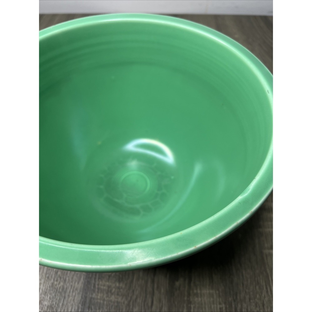 VTG 30's Fiesta Ware Nested Mixing Bowl #7 From Set USA HLC Green Bottom Rings - Picture 8 of 16